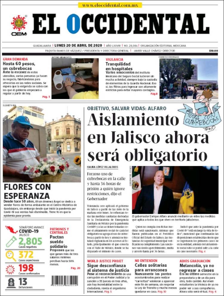 Portada de El Occidental (M&eacute;xico)
