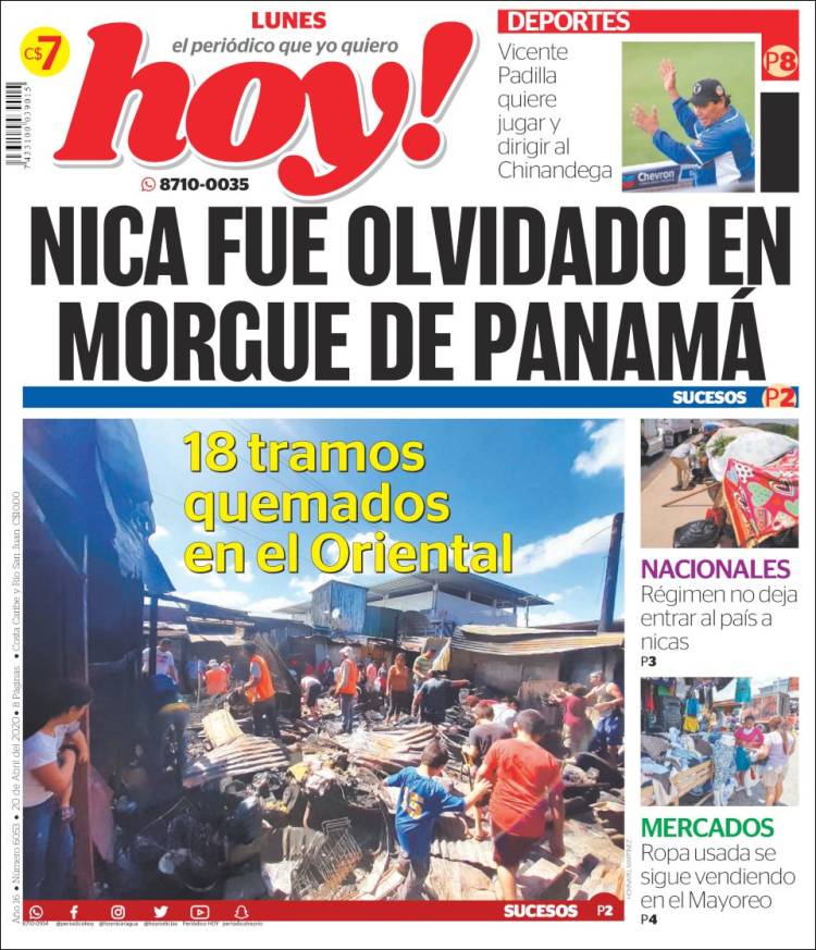 Portada de Hoy (Nicaragua)