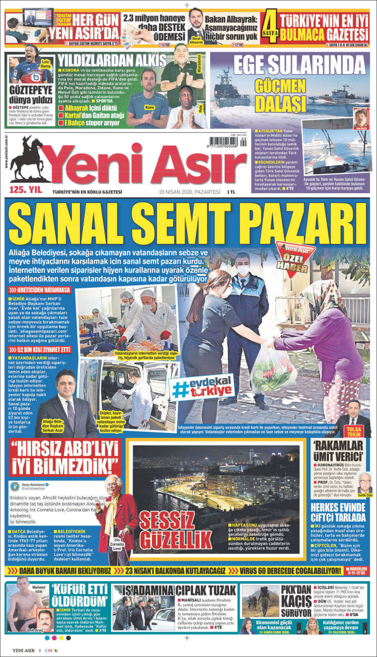 Portada de Yeni Asır (Turqu&iacute;a)