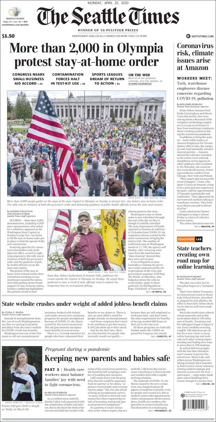 Portada de Seattle Times (USA)