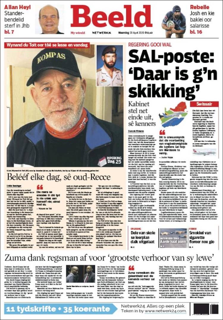Portada de Beeld (Sud&aacute;frica)