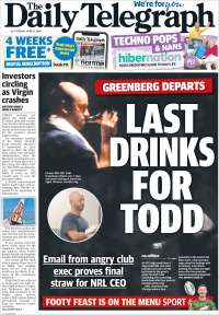 Portada de The Daily Telegraph (Australia)