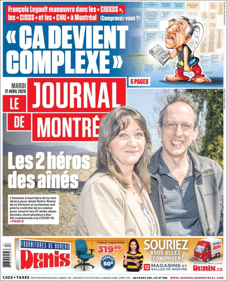 Portada de Le Journal de Montréal (Canadá)