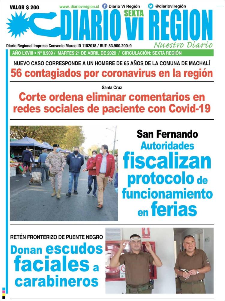Portada de Diario VI Región (Chile)