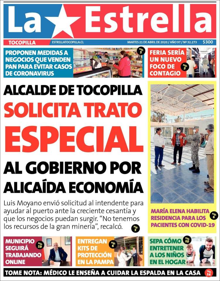 Portada de La Estrella de Tocopilla (Chile)