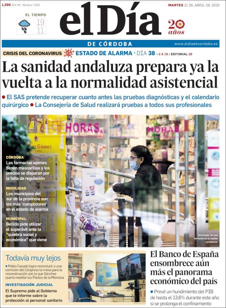 Portada de El Día de Córdoba (España)