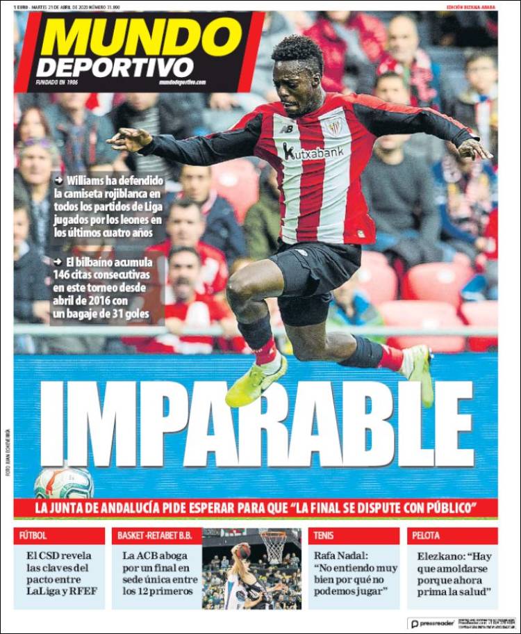 Portada de Mundo Deportivo Bizkaia (España)
