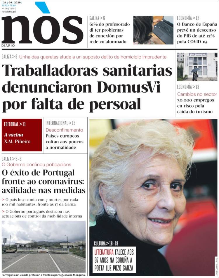Portada de Nòs Diario (España)