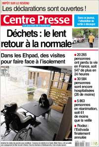 Portada de Centre Presse (Francia)