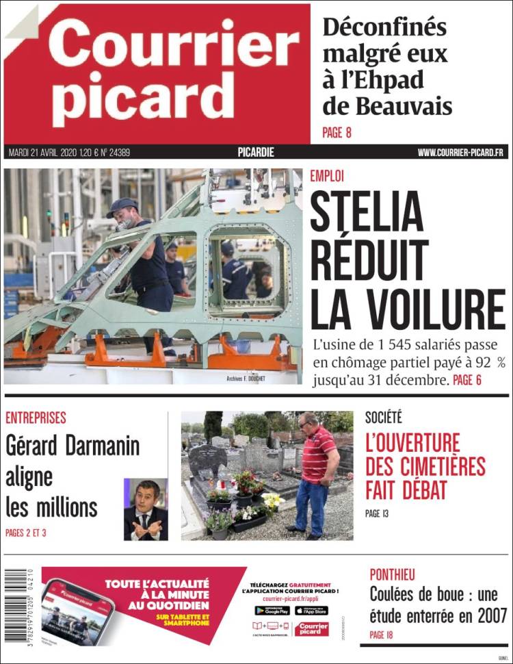 Portada de Courrier Picard (Francia)