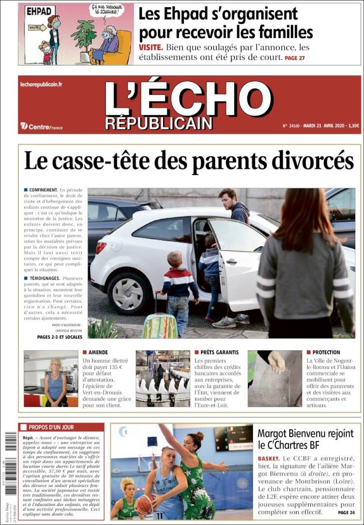 Portada de L'Echo Républicain (Francia)