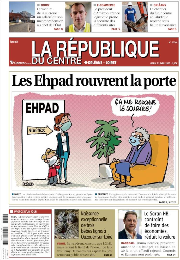 Portada de La République du Centre (Francia)