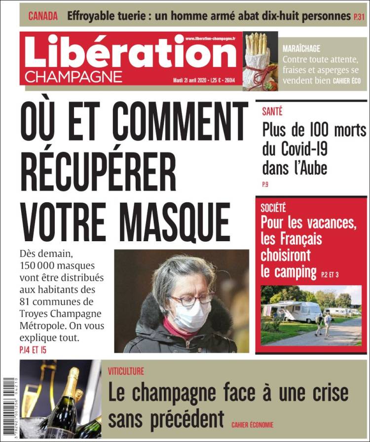 Portada de Libération Champagne (Francia)