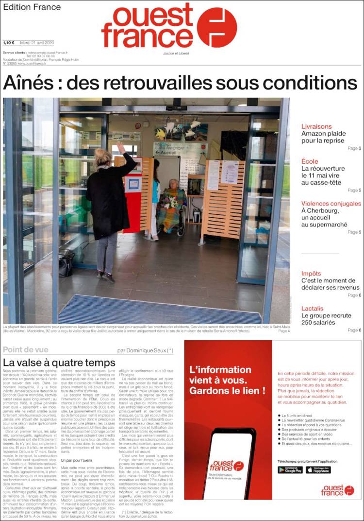 Portada de Ouest France (Francia)