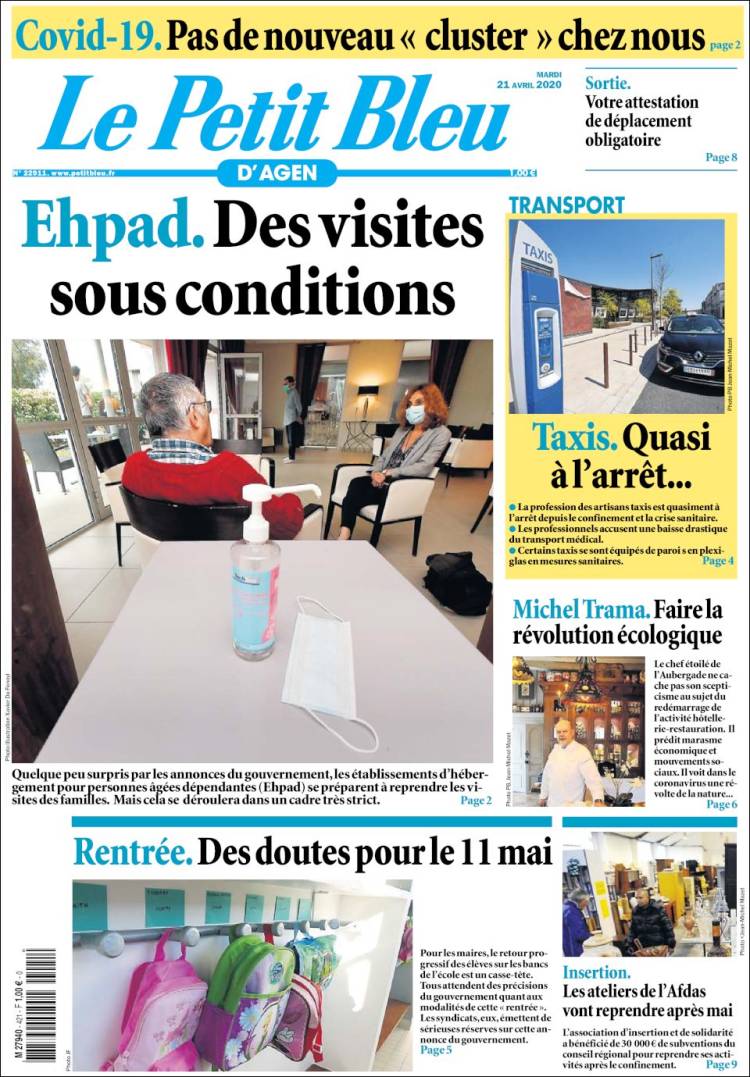 Portada de Le Petit Bleu (Francia)