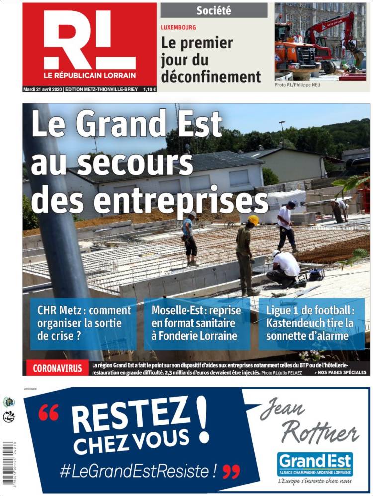 Portada de Le Republicain Lorrain (Francia)