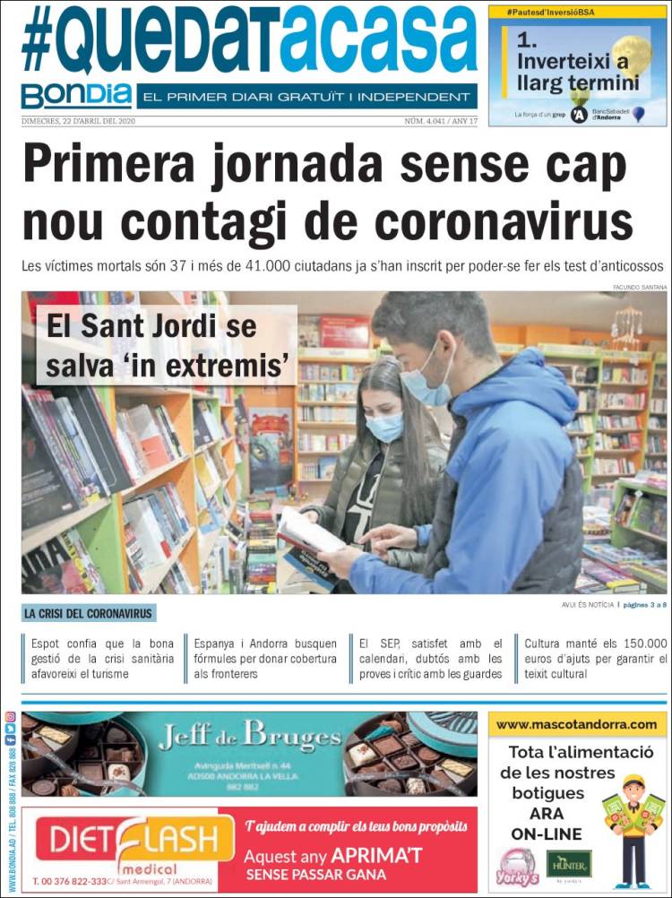 Portada de Diari Bondia (Andorra)