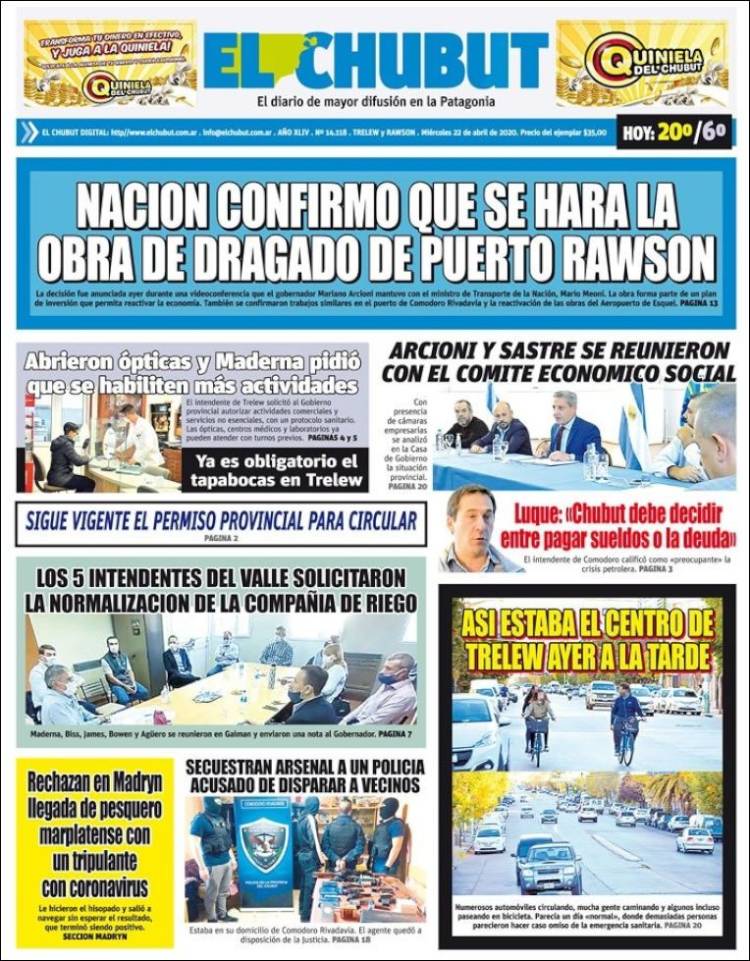 Portada de El Chubut (Argentina)