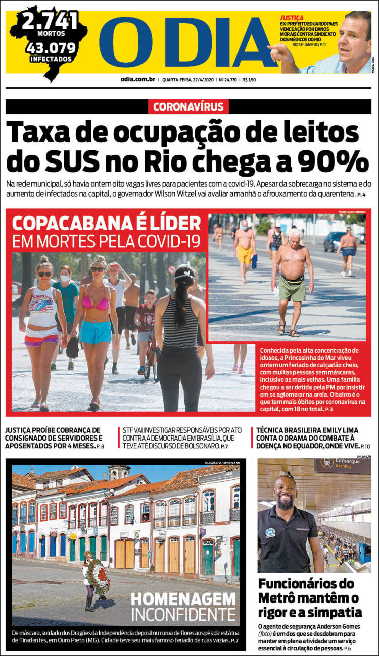 Portada de O Dia (Brasil)