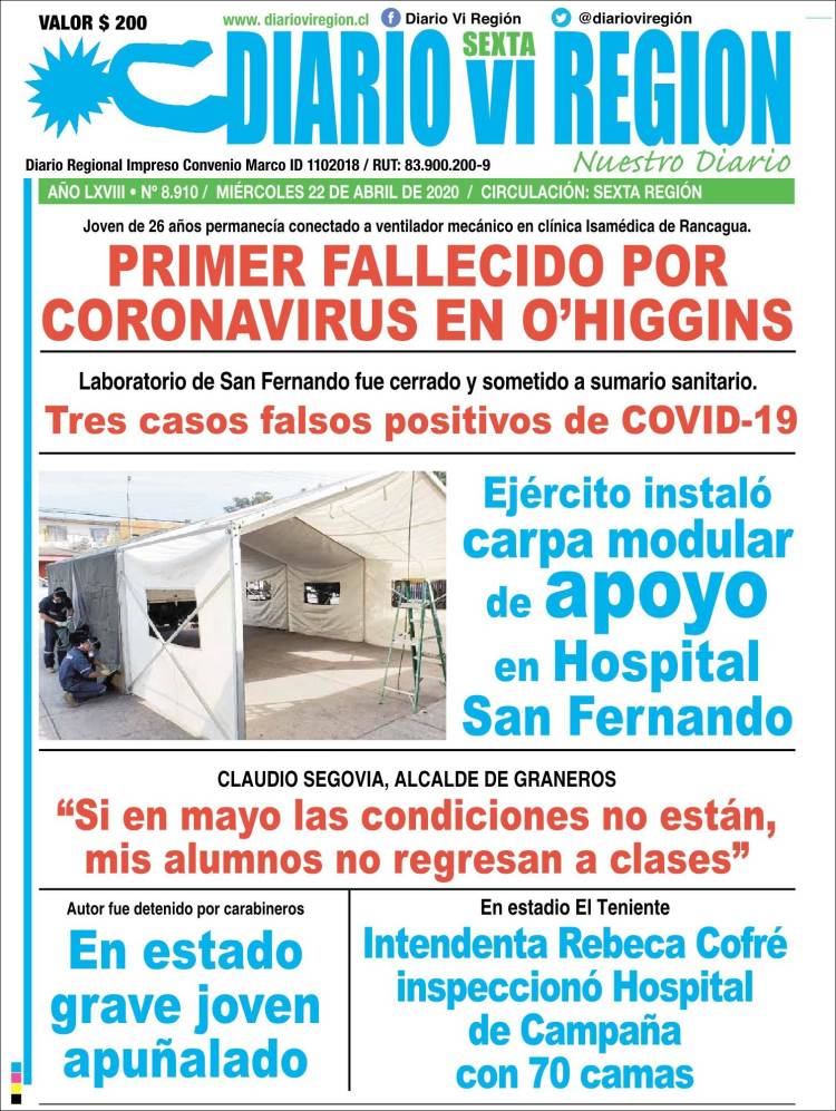 Portada de Diario VI Región (Chile)