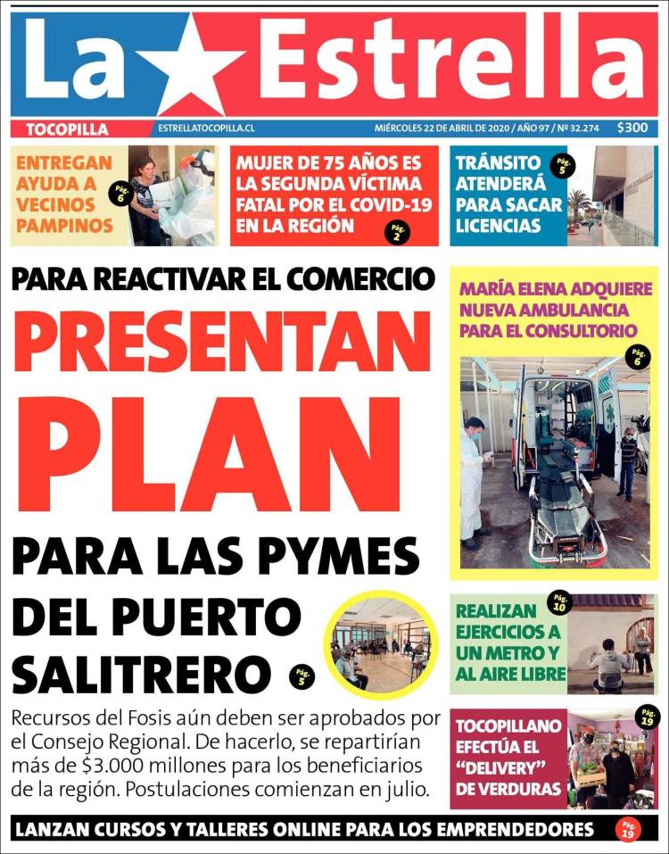 Portada de La Estrella de Tocopilla (Chile)