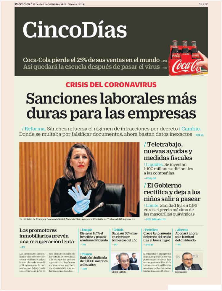 Portada de Cinco Días (España)