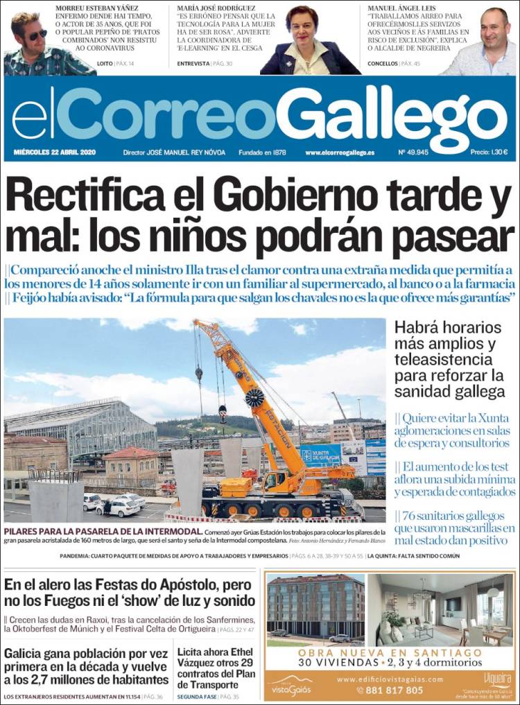Portada de El Correo Gallego (España)