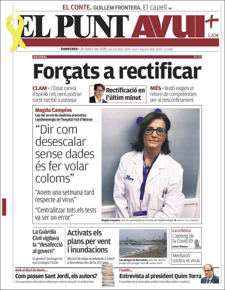 Portada de El Punt Avui (España)