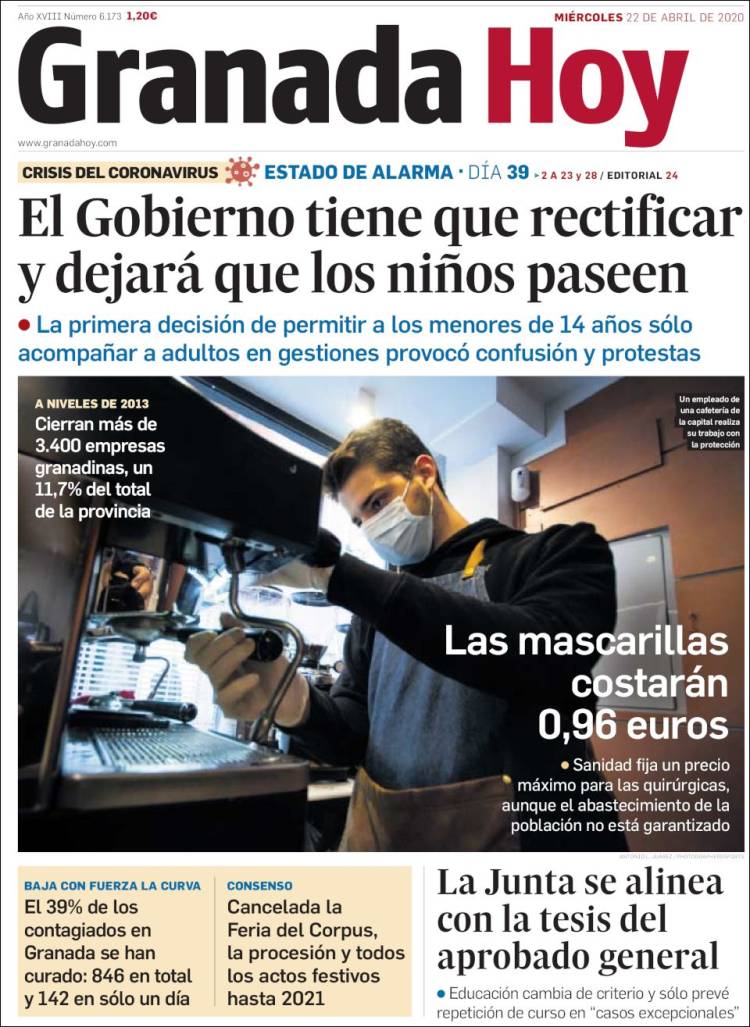 Portada de Granada Hoy (España)
