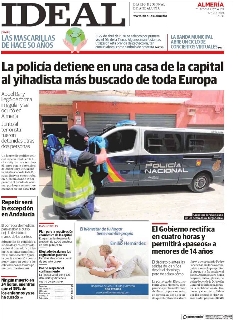 Portada de Ideal Almeria (España)
