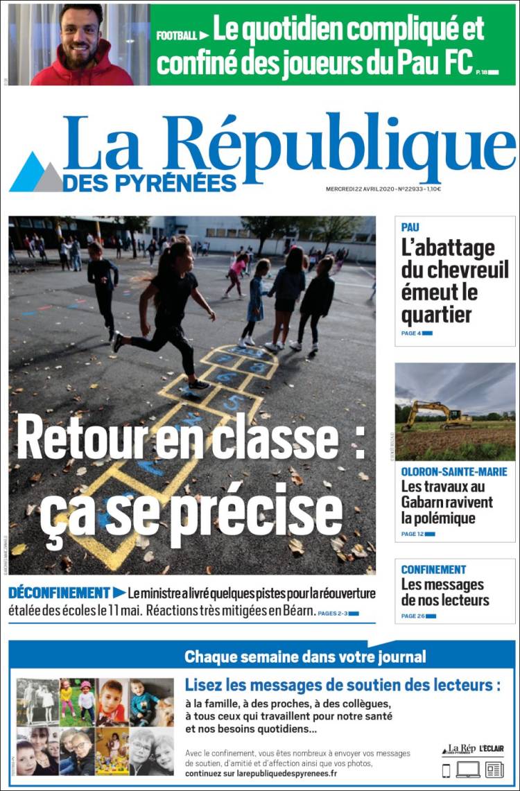 Portada de La République des Pyrénées (Francia)