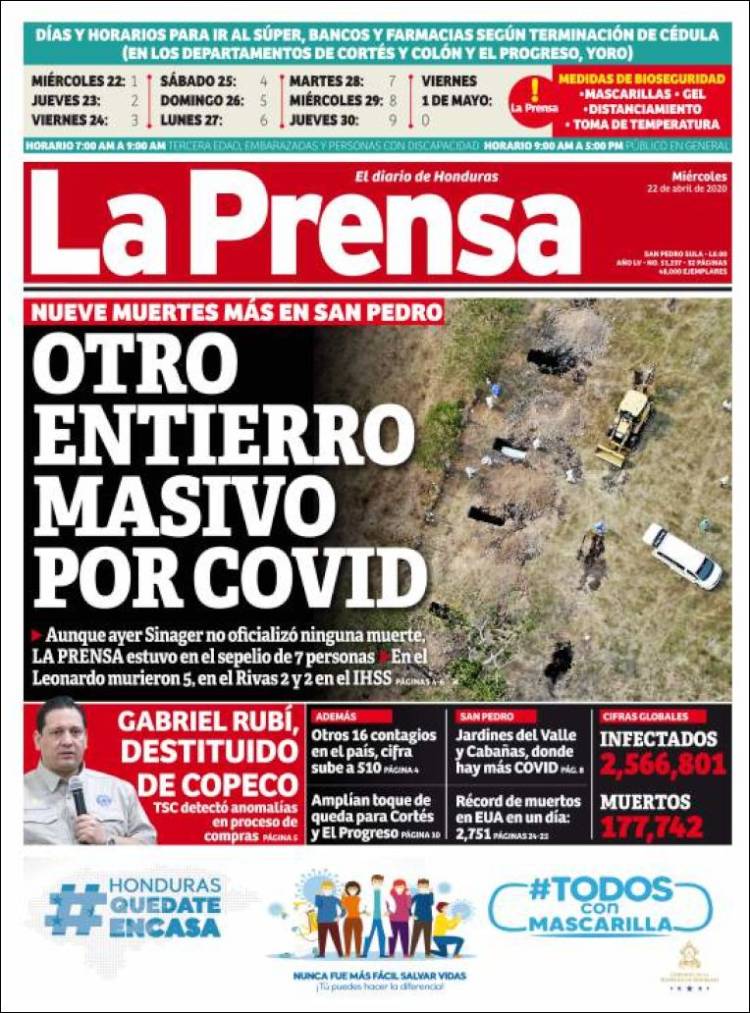 Portada de La Prensa (Honduras)