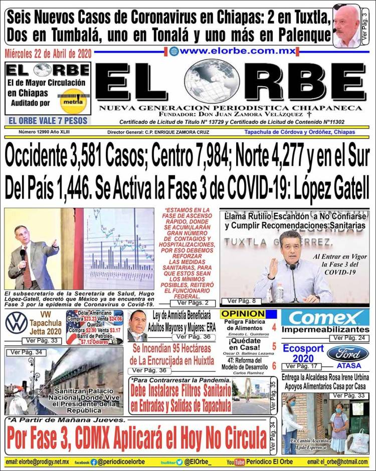 Portada de El Orbe (México)