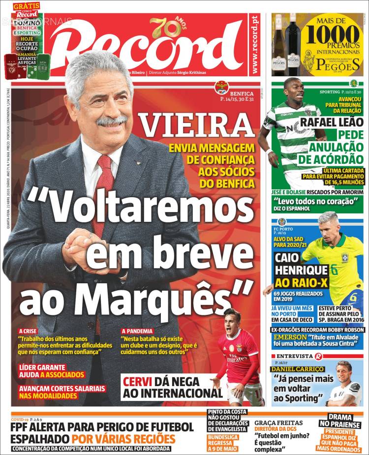 Portada de Record (Portugal)