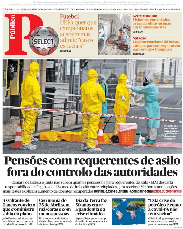 Portada de Público (Portugal)