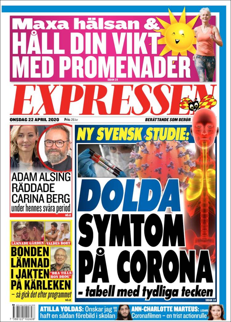 Portada de Expressen (Suecia)