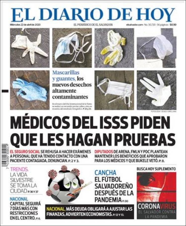 Portada de El Diario de Hoy (El Salvador)