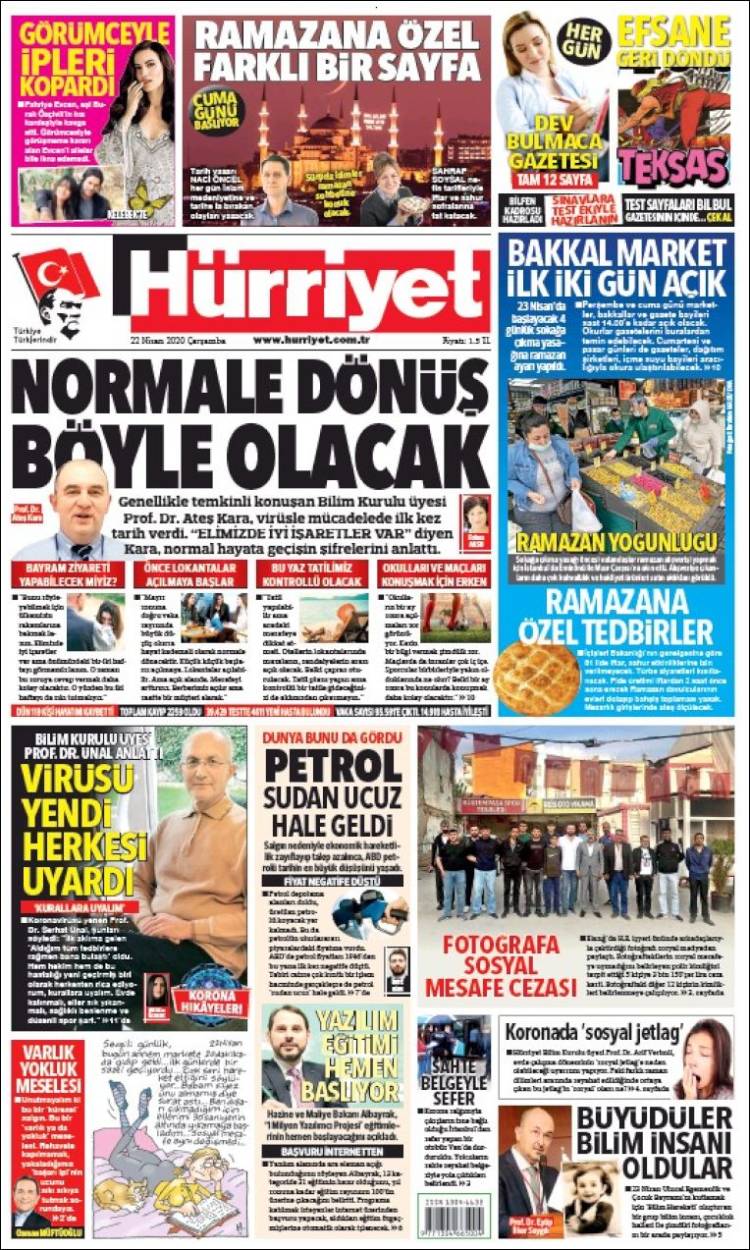 Portada de Hürriyet (Turqu&iacute;a)