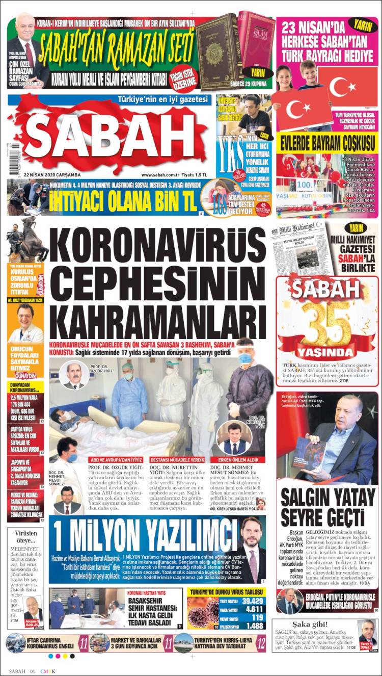 Portada de Sabah (Turqu&iacute;a)