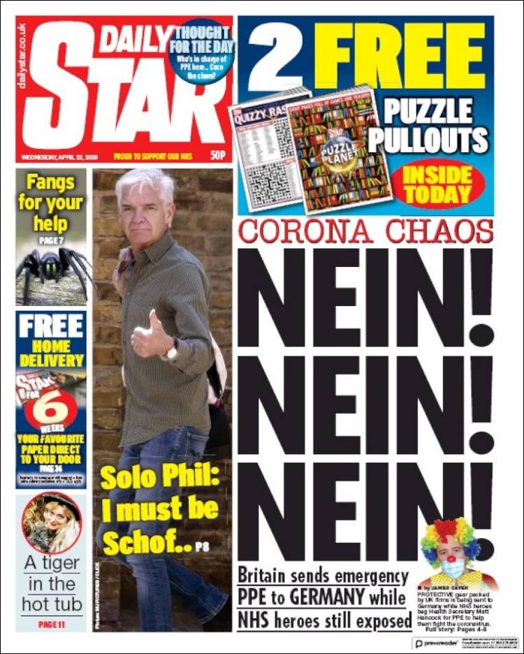 Portada de Daily Star (Reino Unido)
