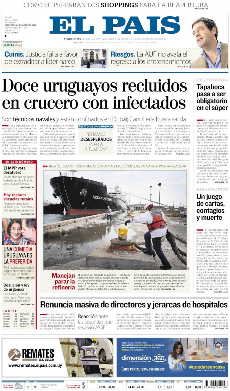 Portada de El País (Uruguay)