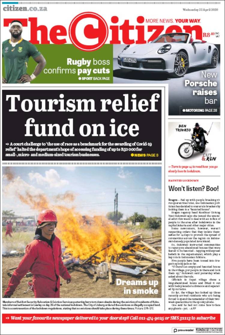 Portada de The Citizen (Sud&aacute;frica)