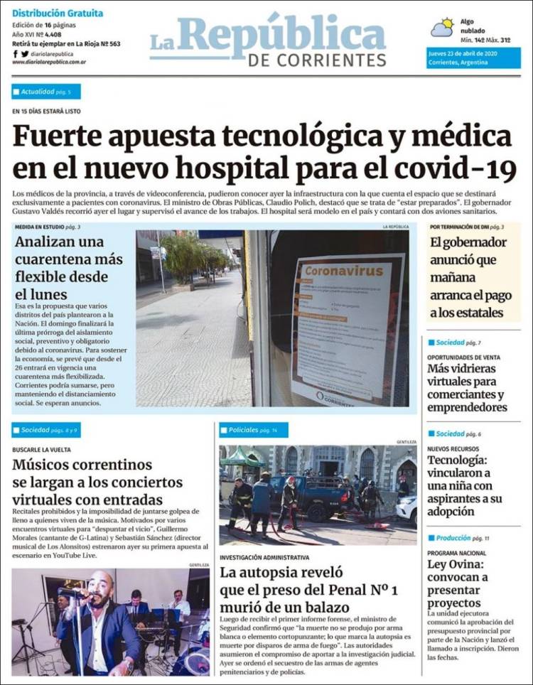 Portada de La República de Corrientes (Argentina)