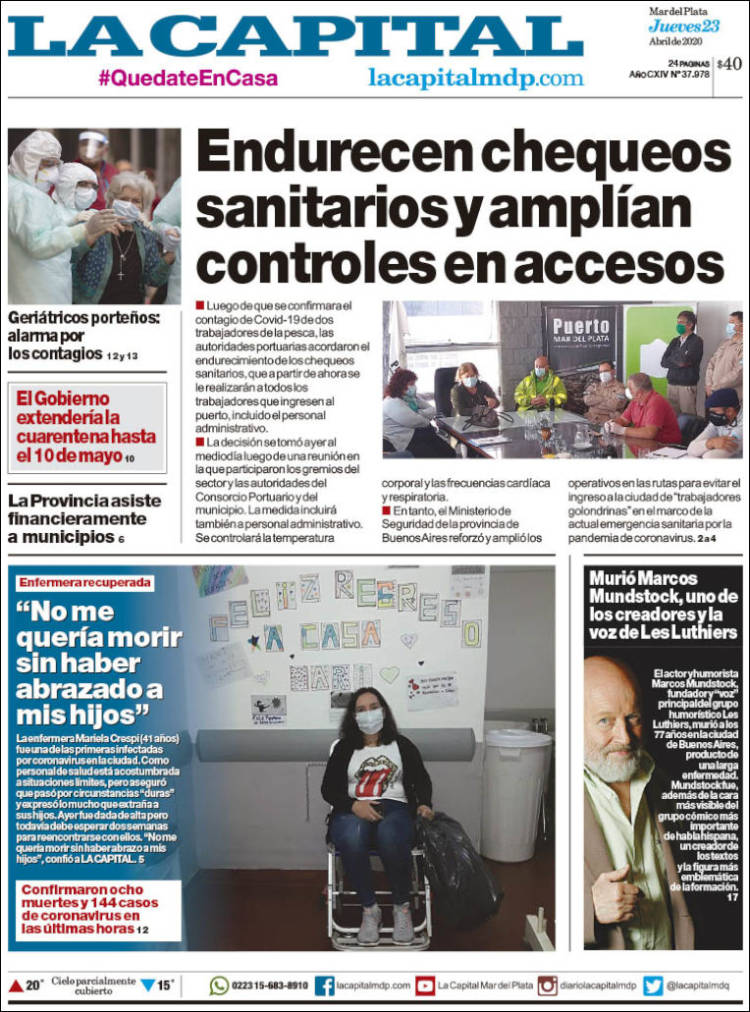 Portada de Diario La Capital - Mar del Plata (Argentina)