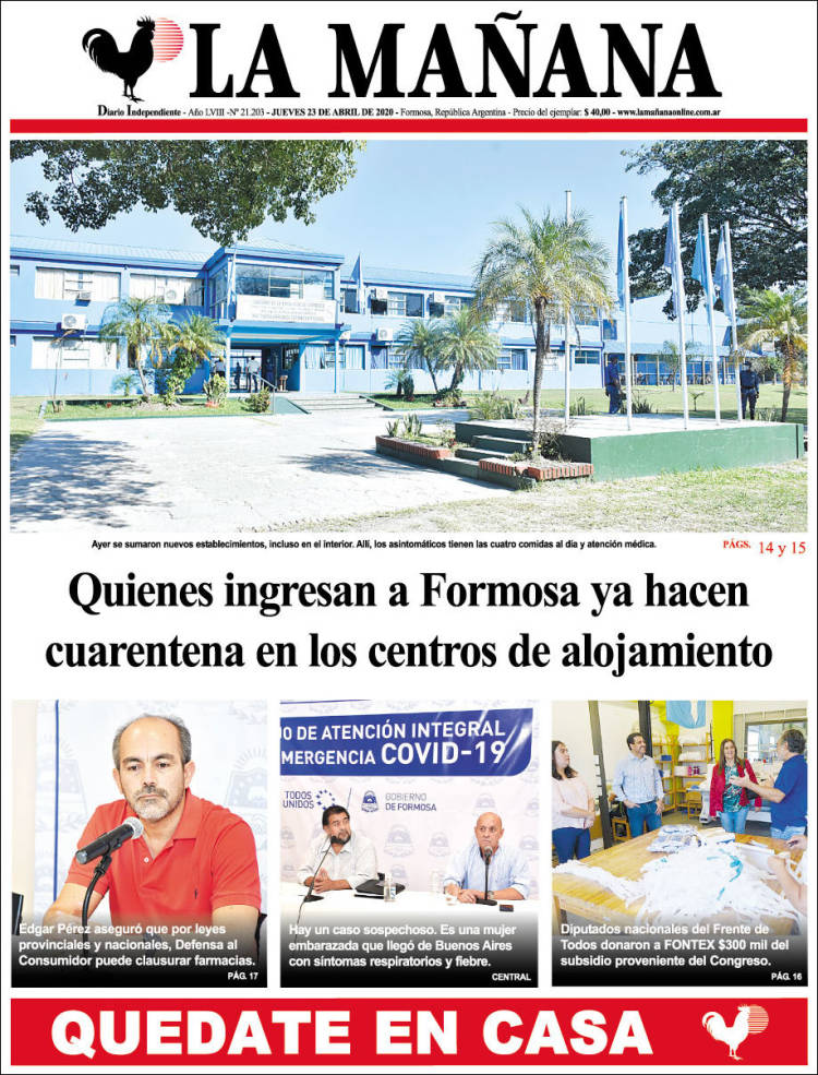 Portada de Diario La Mañana (Argentina)