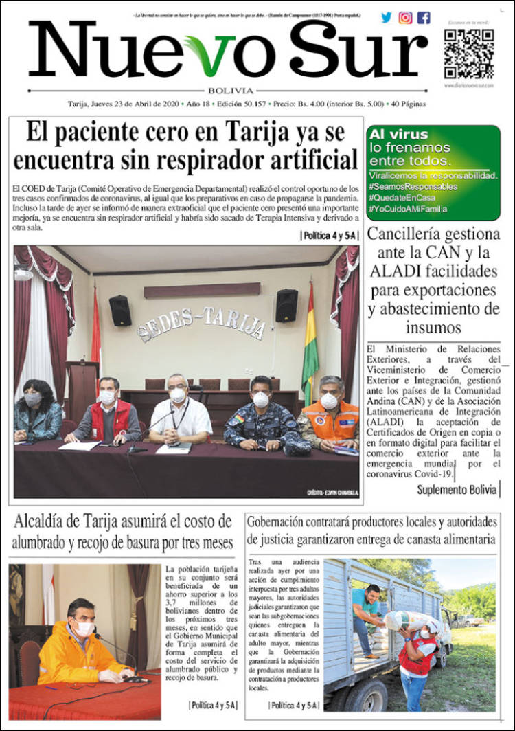 Portada de Nuevo Sur (Bolivia)