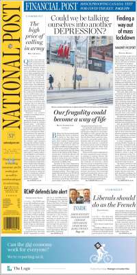 Portada de The National Post (Canadá)