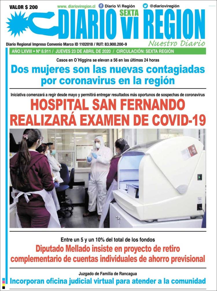 Portada de Diario VI Región (Chile)