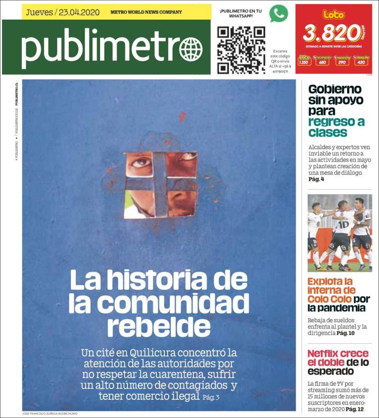 Portada de Publimetro (Chile)