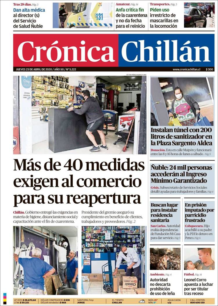 Portada de Crónica Chillán (Chile)